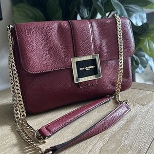 Karl Lagerfeld burgundy purse